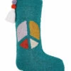 The Little Apple HOLIDAYS 40% OFF Green Peace Hook Stocking With Pom Pom Tassel