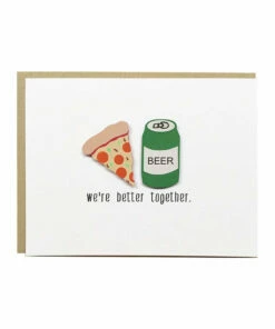 The Little Apple We're Better Together (Pizza & Beer) Valentine's Day Greeting Card LOVE NOTES