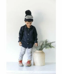 The Little Apple The Blueberry Hill Navy Ski Goggles Knit Hat