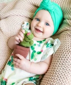 The Little Apple Organic Cotton Cactus Baby Rattle LITTLE APPLES