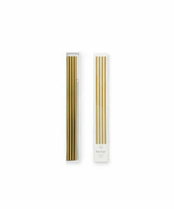 The Little Apple Porter 10 Inch Reusable Gold Metal Straws And Cleaner HOMEBODY