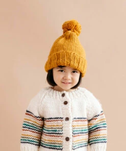 The Blueberry Hill CLOSET Retro Rainbow Stripe Cardigan Hand Knit Kid's Sweater