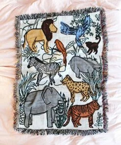 Calhoun & Co. Into The Jungle Mini Tapestry Baby Blanket