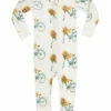 The Little Apple Milkbarn Floral Bicycle Bamboo Zipper Pajamas LITTLE APPLES
