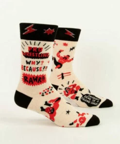 Blue Q CLOSET Pro Wrestling Men's Crew Socks