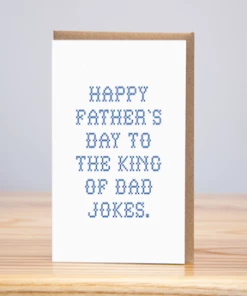 The Little Apple King Of Dad Jokes Father's Day Greeting Card