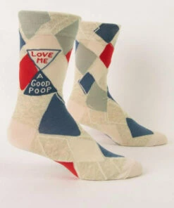 Blue Q Love Me A Good Poop Men's Crew Socks