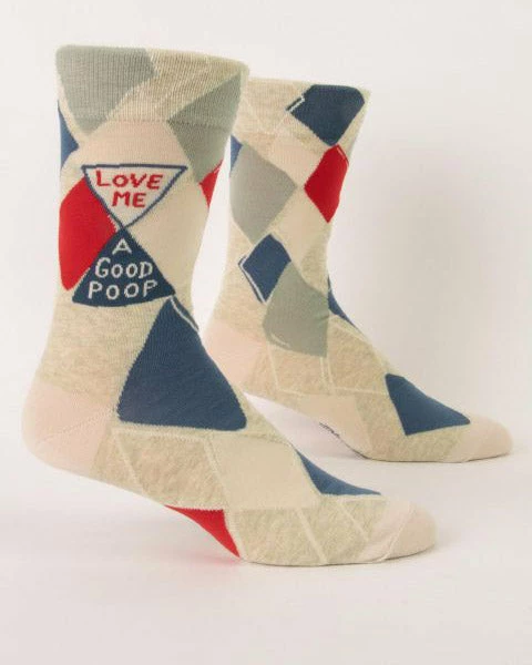 Cheap ✔️ Blue Q Love Me A Good Poop Men's Crew 🧦 Socks 🌟 1 Blue Q Love Me A Good Poop Men's Crew Socks