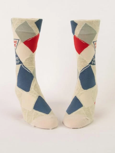 Cheap ✔️ Blue Q Love Me A Good Poop Men's Crew 🧦 Socks 🌟 2 Blue Q Love Me A Good Poop Men's Crew Socks