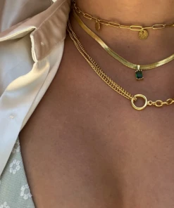 The Little Apple Jasper Multi Chain Gold Necklace JEWEL BOX