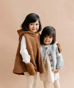 The Blueberry Hill Classic Cardigan Hand Knit Kid's Sweater- Bowie Grey CLOSET