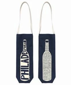 The Little Apple Philadelphia Denim Single Wine Tote COCKTAIL HOUR
