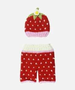 The Little Apple The Blueberry Hill Strawberry Newborn Knit Set