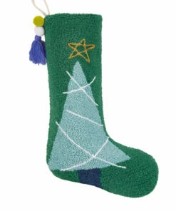 The Little Apple Christmas Tree Hook Stocking With Pom Pom Tassel