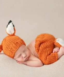The Little Apple The Blueberry Hill Fox Newborn Knit Set