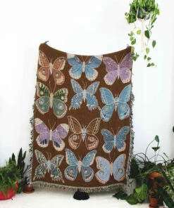 Calhoun & Co. Butterfly & Moth Cotton Throw Blanket HOMEBODY