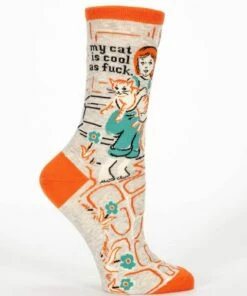 The Little Apple My Cat Is Cool As Fuck Women's Crew Socks