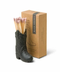 Paddywax Cowboy Boot Match Holder- Black