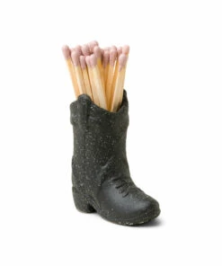 Paddywax Cowboy Boot Match Holder- Black