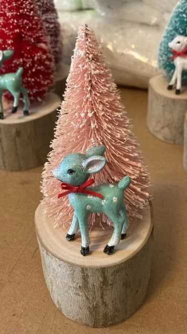 Promo π― Mason Made Retro Deer And Tree Diorama - Mint/Pink HOLIDAYS 40% OFF 𧨠1 Mason Made Retro Deer And Tree Diorama - Mint/Pink HOLIDAYS 40% OFF