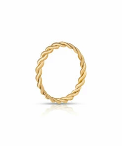 The Little Apple Anais Dainty Gold Twist Ring