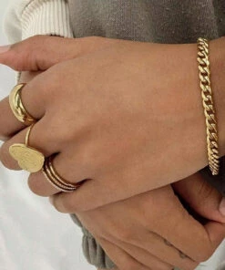 The Little Apple Lawrence Gold Cuban Chain Bracelet JEWEL BOX