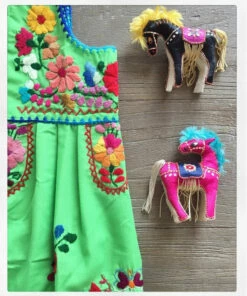 The Little Apple CLOSET Merida Mexican Embroidered Kid's Tunic Dress