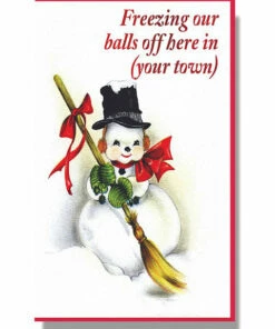 The Little Apple Freezing Balls Off In Philly Or Manayunk Holiday Greeting Card