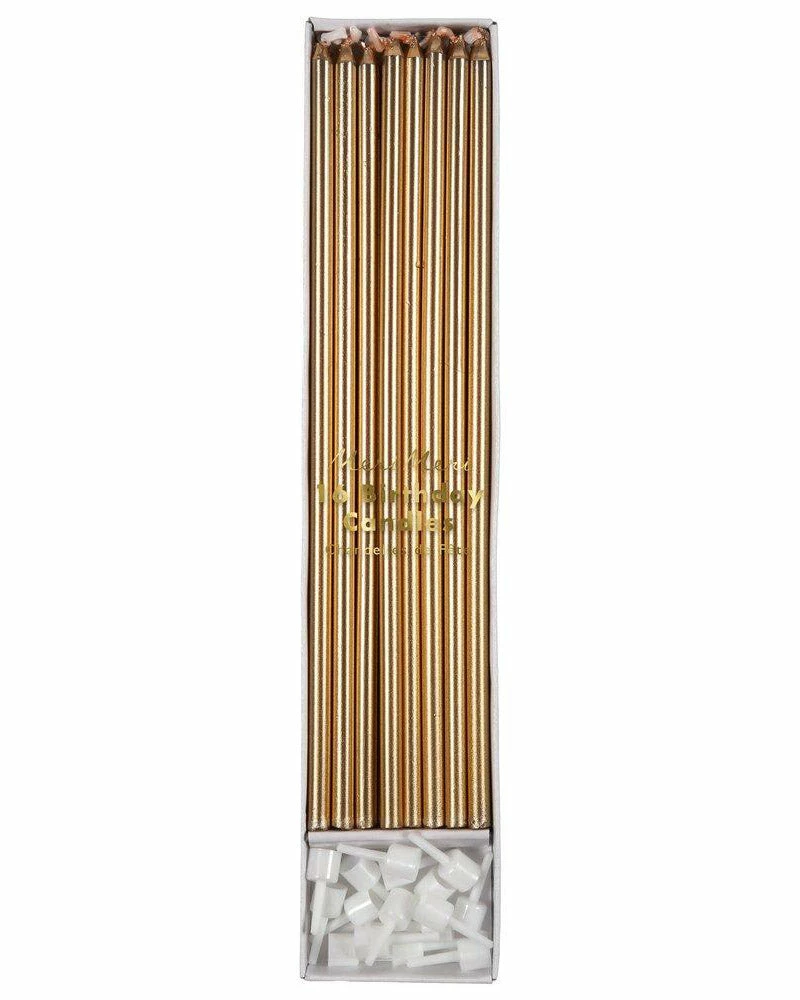 Promo ⭐ The Little Apple CANDLE OBSESSION Meri Meri Gold Long Candles ⌛ 1 The Little Apple CANDLE OBSESSION Meri Meri Gold Long Candles