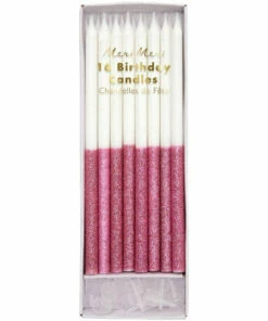Meri Meri Pink Glitter Dipped Candles CANDLE OBSESSION