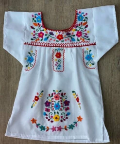 The Little Apple CLOSET Merida Mexican Embroidered Kid's Tunic Dress