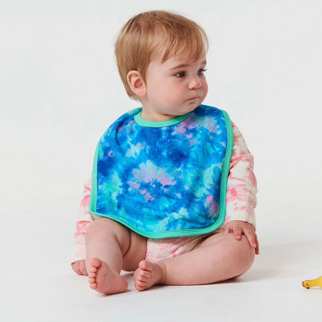 Outlet ✔️ Kip & Co LITTLE APPLES Peace Love & Tie Dye Organic Cotton Baby Bib ✨ 2 Kip & Co LITTLE APPLES Peace Love & Tie Dye Organic Cotton Baby Bib