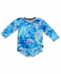 Kip & Co LITTLE APPLES Peace Love & Tie Dye Organic Cotton Baby Long Sleeve Onesie Romper