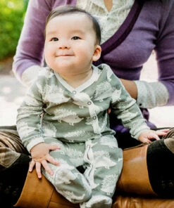 The Little Apple Milkbarn Organic Cotton Chicken Footed Romper LITTLE APPLES