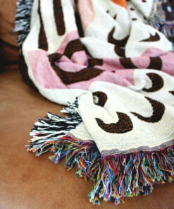 Calhoun & Co. HOMEBODY Mi Casa Es Su Casa Cotton Throw Blanket