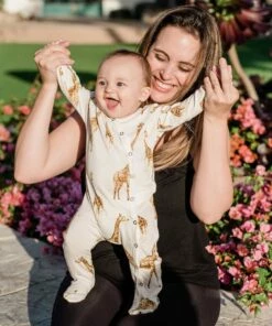 Cheap ⌛ The Little Apple Milkbarn Bamboo Lion Footed Romper 🎉 7 The Little Apple Milkbarn Bamboo Lion Footed Romper