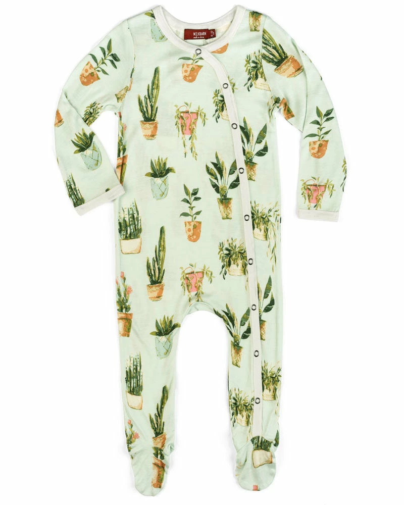 Budget โญ The Little Apple Milkbarn Bamboo Potted Plant Footed Romper ๐ 1 The Little Apple Milkbarn Bamboo Potted Plant Footed Romper