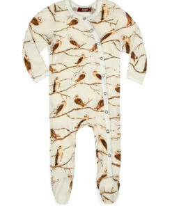 CLOSET Milkbarn Bamboo Owl Footed Romper