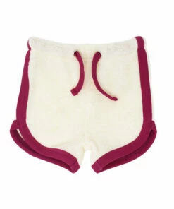 The Little Apple L'ovedbaby Organic Terry Cloth Track Shorts- Magenta LITTLE APPLES