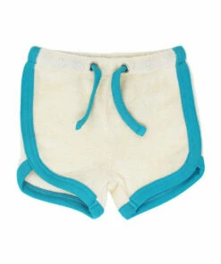 The Little Apple L'ovedbaby Organic Terry Cloth Track Shorts- Teal LITTLE APPLES