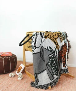 Calhoun & Co. Into The Jungle Mini Tapestry Baby Blanket