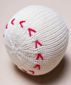 The Little Apple LITTLE APPLES Organic Cotton Baseball Baby Rattle