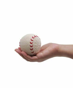 The Little Apple LITTLE APPLES Organic Cotton Baseball Baby Rattle