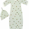 The Little Apple Milkbarn Bamboo Bumblebee Newborn Gown & Hat Set