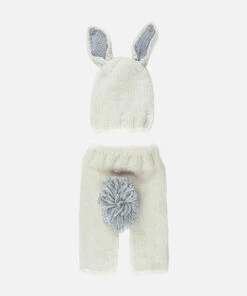 The Little Apple LITTLE APPLES The Blueberry Hill Grey Bunny Newborn Knit Set