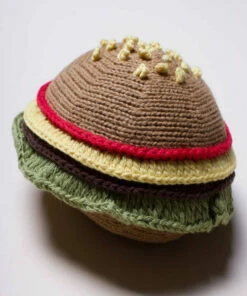 The Little Apple Organic Cotton Hamburger Baby Rattle