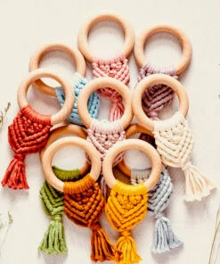 The Little Apple LITTLE APPLES Organic Wood Round Baby Teether