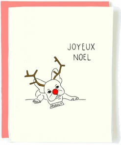 The Little Apple French Bulldog "Joyeux Noel" Christmas Greeting Card HOLIDAYS 40% OFF
