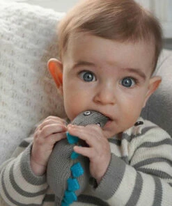 The Little Apple Organic Cotton Dinosaur Stegosaurus Baby Rattle