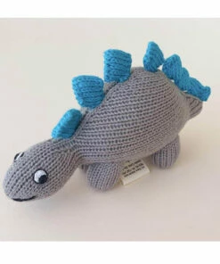 The Little Apple Organic Cotton Dinosaur Stegosaurus Baby Rattle